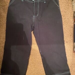 UNIONBAY Black Capris with White Stitching